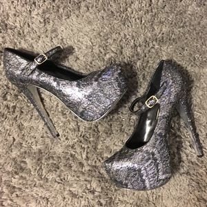Bakers H by Halston Lace & Glitter Maryjane Heel